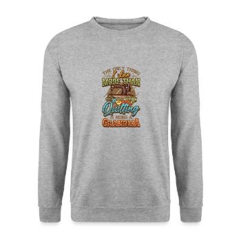 Sewing, Quilter, Grandma, - Unisex Sweatshirt - salt & pepper - Front - Alina (178cm) & Michal (187cm)
