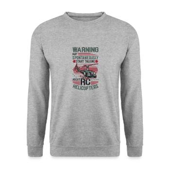 Warning, can spontaneously start talking about rc. - Unisex Sweatshirt - salt & pepper - Front - Alina (178cm) & Michal (187cm)