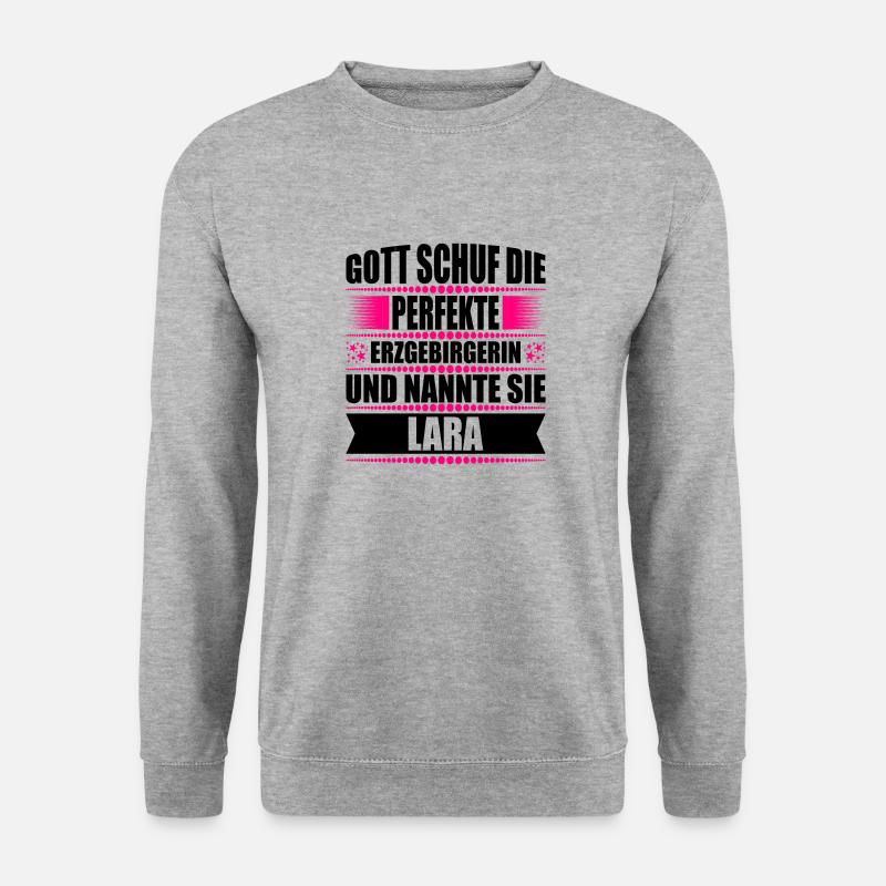 Erzgebirge Frau Namen Sachsen Lara - Unisex Pullover - Weißgrau meliert