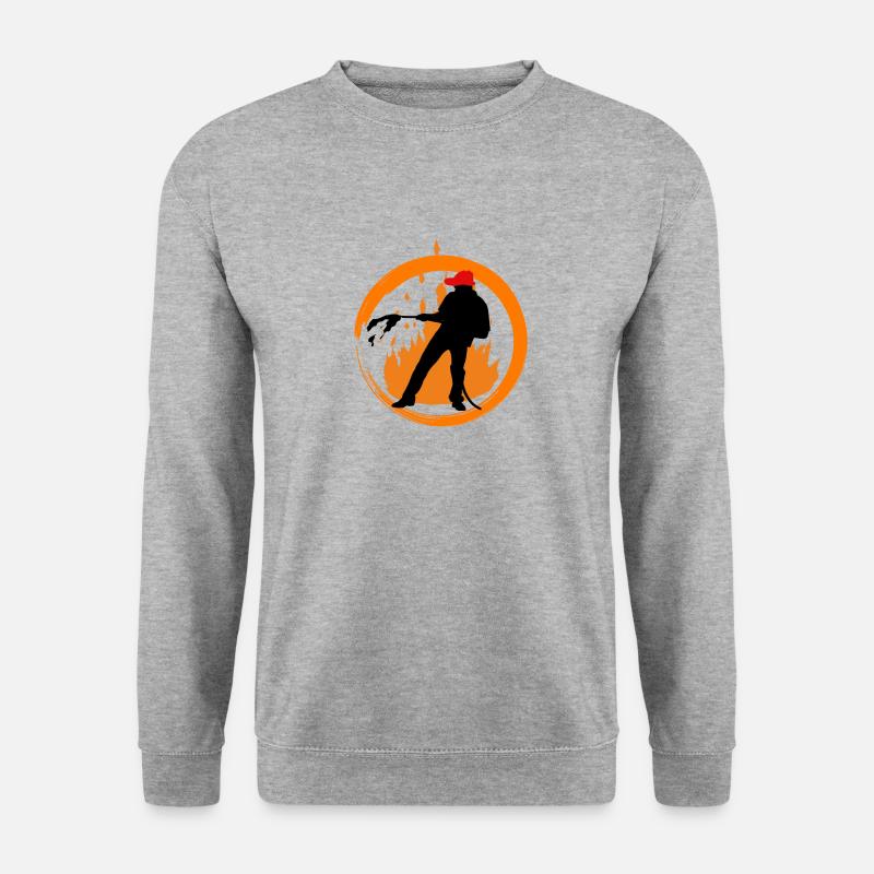 Feuerwehrmann - Unisex Pullover - Weißgrau meliert