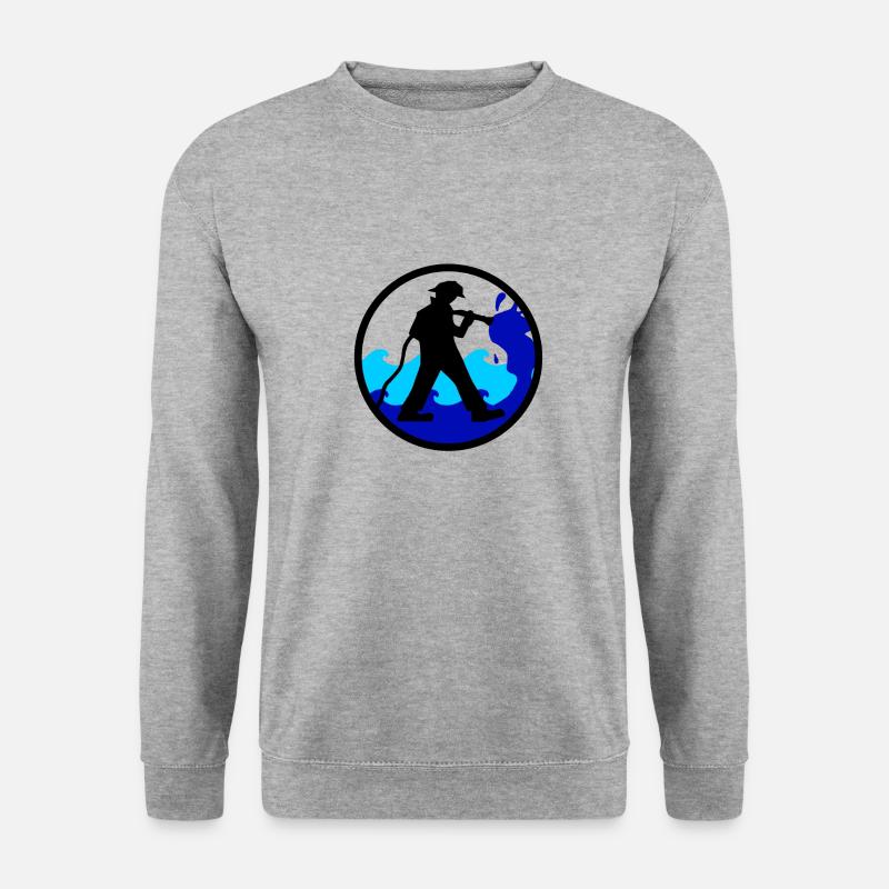 Feuerwehrmann - Unisex Pullover - Weißgrau meliert