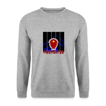 Feuerwehrmann - Unisex Pullover - Weißgrau meliert - Vorne - Alina (178cm) & Michal (187cm)