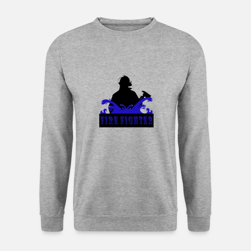 Feuerwehrmann - Unisex Pullover - Weißgrau meliert