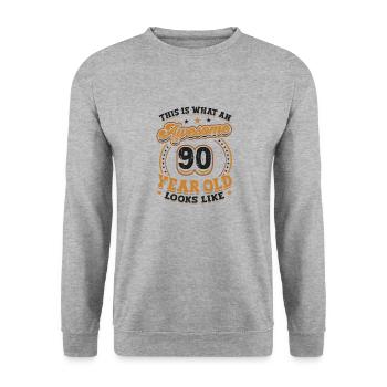 Voilà à quoi ressemble une grande personne de 90 ans. - Sweat-shirt Unisexe - gris chiné - Devant - Alina (178cm) & Michal (187cm)