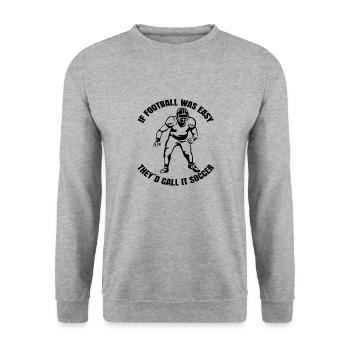 American Footballfan Football Footballtrainer - Unisex Pullover - Weißgrau meliert - Vorne - Alina (178cm) & Michal (187cm)