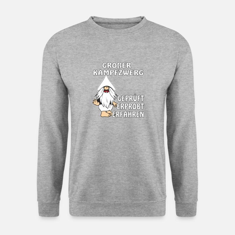 GROßER KAMPFZWERG - Unisex Pullover - Weißgrau meliert