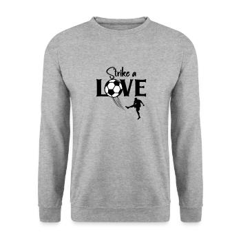 Football Life Player Love Coach Striker Sports - Unisex Sweatshirt - salt & pepper - Front - Alina (178cm) & Michal (187cm)