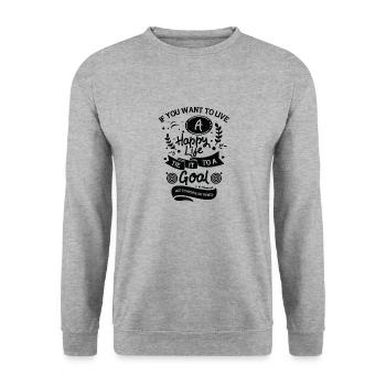 Goal Life Quotes Happy Positive Message - Unisex Sweatshirt - salt & pepper - Front - Alina (178cm) & Michal (187cm)