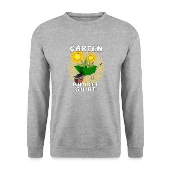 GARTEN BUDDEL SHIRT - Unisex Pullover - Weißgrau meliert - Vorne - Alina (178cm) & Michal (187cm)