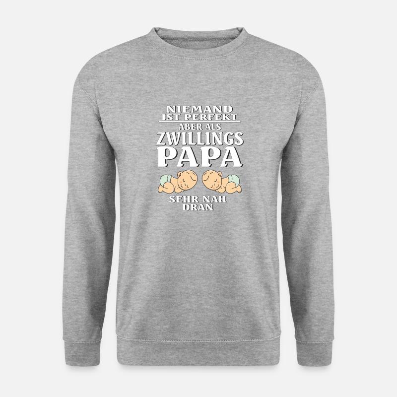 ZWILLINGS PAPA - Unisex Pullover - Weißgrau meliert