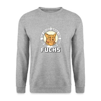 EIN FUCHS MUSS TUN WAS EIN FUCHS TUN MUSS - Unisex Pullover - Weißgrau meliert - Vorne - Alina (178cm) & Michal (187cm)