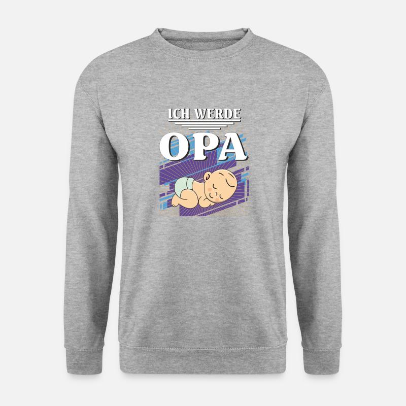 ICH WERDE OPA - Unisex Pullover - Weißgrau meliert