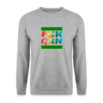 Gegen die Grünen - Unisex Pullover - Weißgrau meliert - Vorne - Alina (178cm) & Michal (187cm)