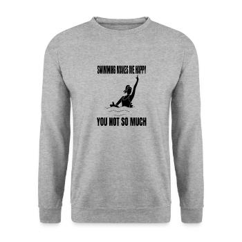 Swimmer Swimmers Swimming Club Woman Swimming - Unisex Sweatshirt - salt & pepper - Front - Alina (178cm) & Michal (187cm)