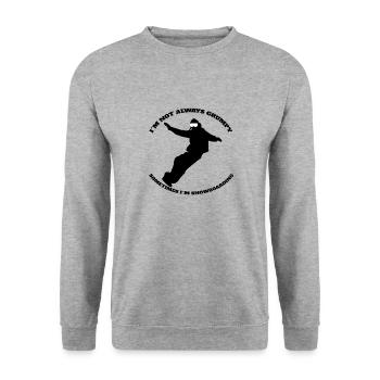 Snowboard Spruch Wintersport Snowboardfahrer - Unisex Pullover - Weißgrau meliert - Vorne - Alina (178cm) & Michal (187cm)