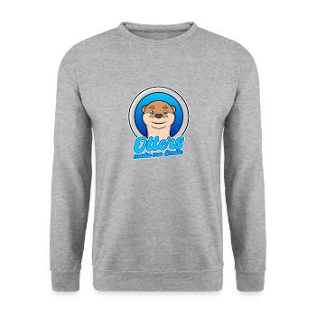 Otters Smile Cute Nature Sea Otters Wilderness - Unisex Sweatshirt - salt & pepper - Front - Alina (178cm) & Michal (187cm)