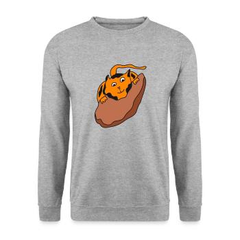 Just A Cat Who Loves Making Biscuits Animal Funny - Unisex Sweatshirt - salt & pepper - Front - Alina (178cm) & Michal (187cm)