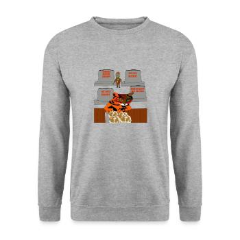 Kitty Time To Make Biscuits Christmas - Unisex Sweatshirt - salt & pepper - Front - Alina (178cm) & Michal (187cm)