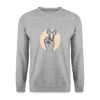 Peace Sign Vintage Glasses Peace Lover Positivity - Unisex Sweatshirt - salt & pepper - Front - Alina (178cm) & Michal (187cm)