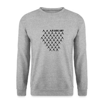 Egg gude as ribbed Abbelwoiglas pattern Cider - Unisex Sweatshirt - salt & pepper - Front - Alina (178cm) & Michal (187cm)