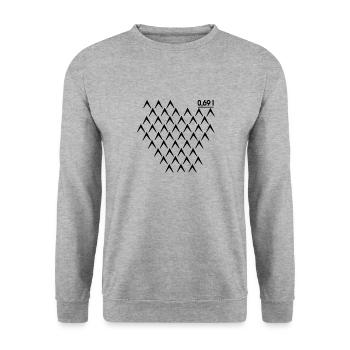 Frankfurt 069 Ribbed Abbelwoiglas pattern Äppler - Unisex Sweatshirt - salt & pepper - Front - Alina (178cm) & Michal (187cm)