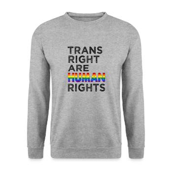 Lgbtq Trains right are human rights - Unisex Sweatshirt - salt & pepper - Front - Alina (178cm) & Michal (187cm)