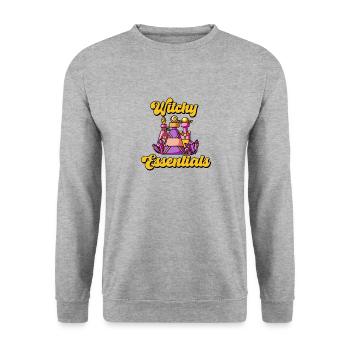 Lila Rosa Hexenhandwerk Tränke und Essentials - Unisex Pullover - Weißgrau meliert - Vorne - Alina (178cm) & Michal (187cm)