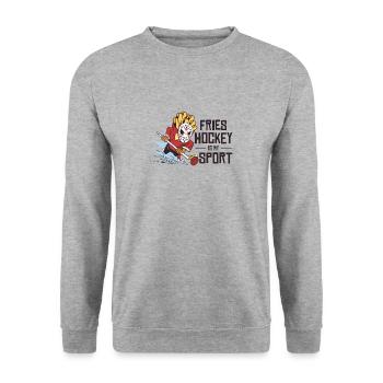 Hockey sur glace Sportif Amateurs de frites Français - Sweat-shirt Unisexe - gris chiné - Devant - Alina (178cm) & Michal (187cm)