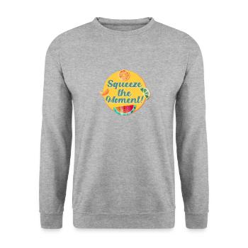 Fruchtig Weihnachten Urlaub Gesund Winter Saison - Unisex Pullover - Weißgrau meliert - Vorne - Alina (178cm) & Michal (187cm)