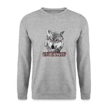 Sei kein Schaf - Unisex Pullover - Weißgrau meliert - Vorne - Alina (178cm) & Michal (187cm)