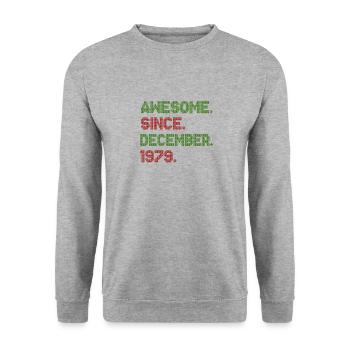 Génial depuis décembre ave de Noël 1979 - Sweat-shirt Unisexe - gris chiné - Devant - Alina (178cm) & Michal (187cm)