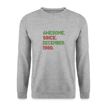 1980 Génial depuis décembre Avenue de Noël - Sweat-shirt Unisexe - gris chiné - Devant - Alina (178cm) & Michal (187cm)