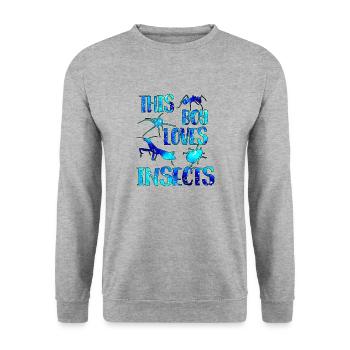 Ce garçon aime les insectes - Sweat-shirt Unisexe - gris chiné - Devant - Alina (178cm) & Michal (187cm)