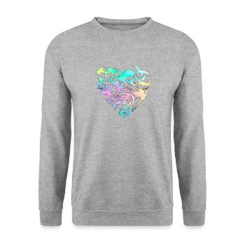 Dragon heart - Unisex Sweatshirt - salt & pepper - Front - Alina (178cm) & Michal (187cm)