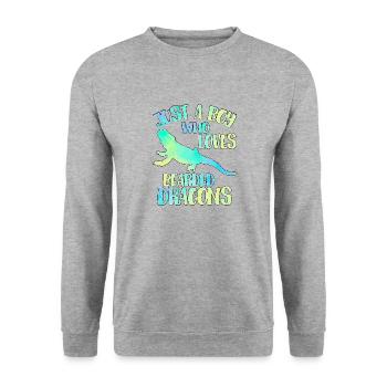 Just a boy who loves Bearded dragons - Unisex Sweatshirt - salt & pepper - Front - Alina (178cm) & Michal (187cm)