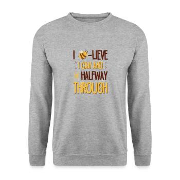 Test Day Bee Testing Shirts for Test Takers Bee - Unisex Sweatshirt - salt & pepper - Front - Alina (178cm) & Michal (187cm)