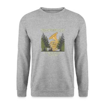 WALDHORN BLÄSER EINER MUSS ES TUN - Unisex Pullover - Weißgrau meliert - Vorne - Alina (178cm) & Michal (187cm)