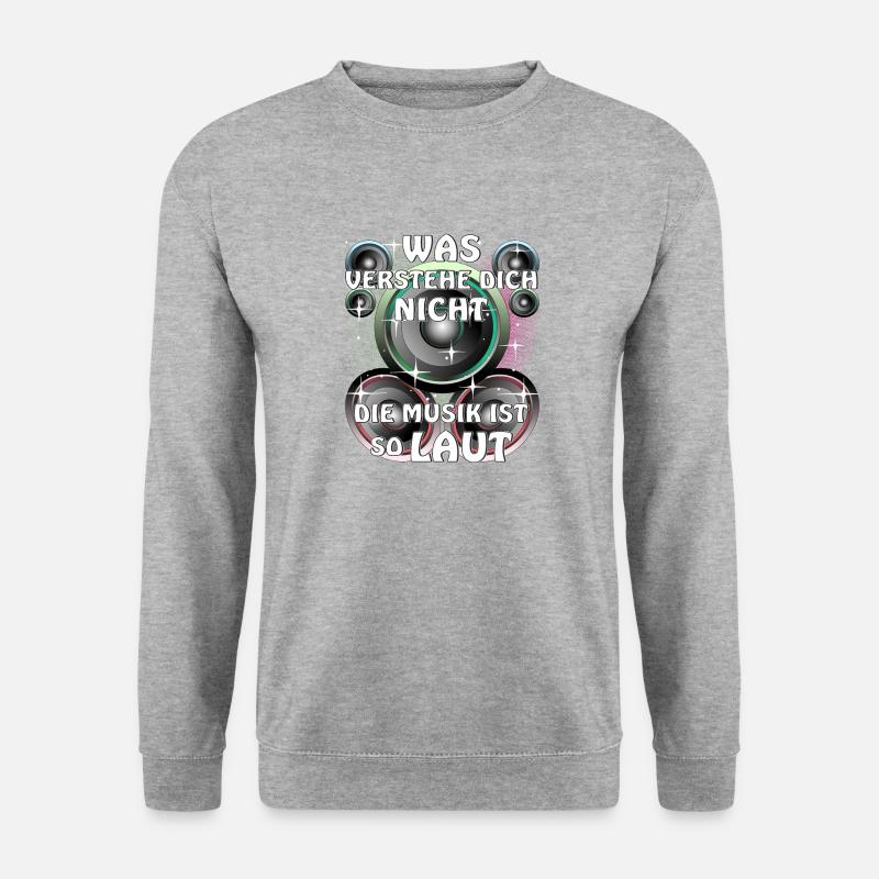 LAUTSPRECHER DIE MUSIK IST SO LAUT - Unisex Pullover - Weißgrau meliert