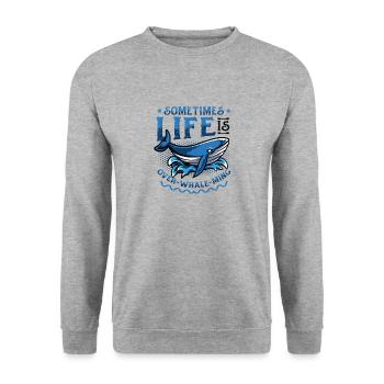 Sometimes life is too good to be true - Unisex Sweatshirt - salt & pepper - Front - Alina (178cm) & Michal (187cm)