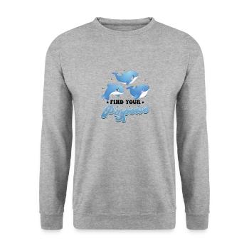 Find Your Porpoise Marine Biologist Dolphin - Unisex Sweatshirt - salt & pepper - Front - Alina (178cm) & Michal (187cm)