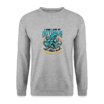 slap 8 people at once octopi funny octopus - Unisex Sweatshirt - salt & pepper - Front - Alina (178cm) & Michal (187cm)