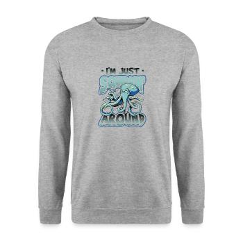I'm just an octopus - Unisex Sweatshirt - salt & pepper - Front - Alina (178cm) & Michal (187cm)