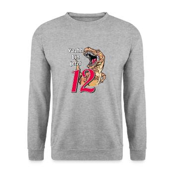 ANNIVERSAIRE Yaahh a maintenant 12 ans - Sweat-shirt Unisexe - gris chiné - Devant - Alina (178cm) & Michal (187cm)