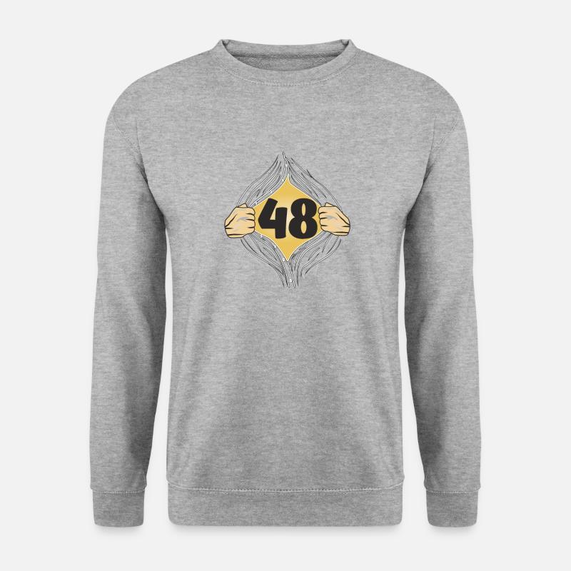 48 HEMD AUFZIEHEN - Unisex Pullover - Weißgrau meliert