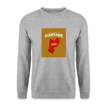 Fier de mes Racines Aquitaine Or - Sweat-shirt Unisexe - gris chiné - Devant - Alina (178cm) & Michal (187cm)