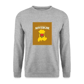Fier de mes Racines Auvergne Or - Sweat-shirt Unisexe - gris chiné - Devant - Alina (178cm) & Michal (187cm)
