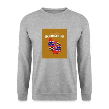Fier de mes Racines Bourgogne Or - Sweat-shirt Unisexe - gris chiné - Devant - Alina (178cm) & Michal (187cm)