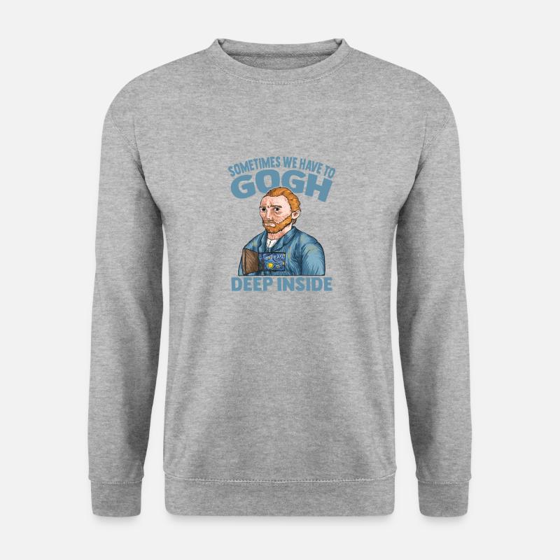 Van Gogh Kunst - Unisex Pullover - Weißgrau meliert