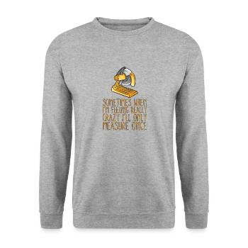 Le menuisier bricoleur mesure parfois le drôle d’ouvrier - Sweat-shirt Unisexe - gris chiné - Devant - Alina (178cm) & Michal (187cm)