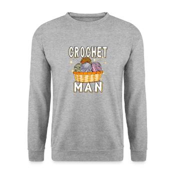 CROCHET MAN - Unisex Pullover - Weißgrau meliert - Vorne - Alina (178cm) & Michal (187cm)